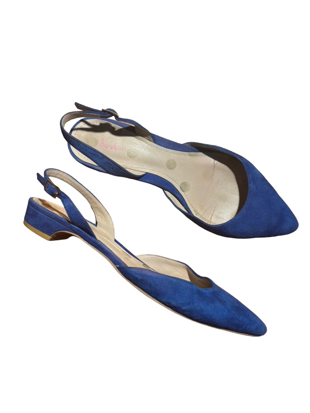 Boden Cecelia Cobalt Blue Suede Pointed Slingback Kitten Heels - Size 40 (9)